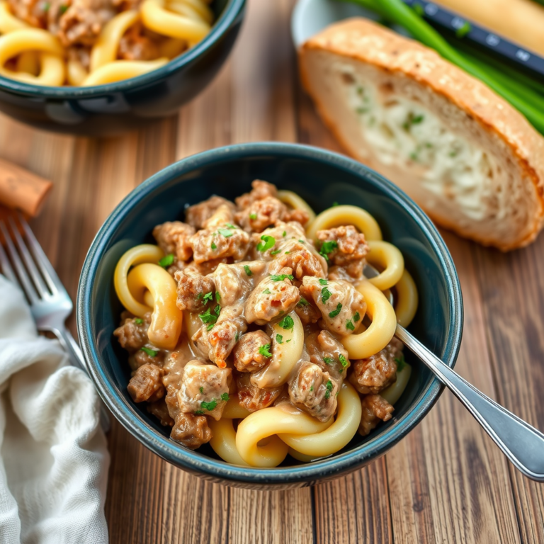 Beef Stroganoff The recipe is made with ground Beef It’s a Comfort Food Classic Made Easy